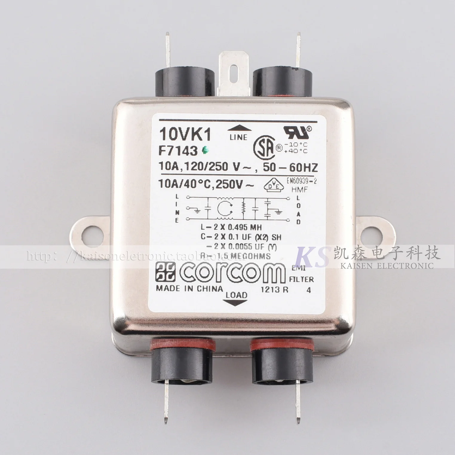 10VK1 K Серия F7143 1-6609028-3 10A противопомеховой однофазный фильтр EMI