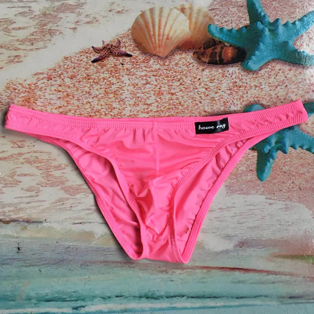 Нижнее белье мужское из вискозы однотонные трусы пикантное дышащее треугольное