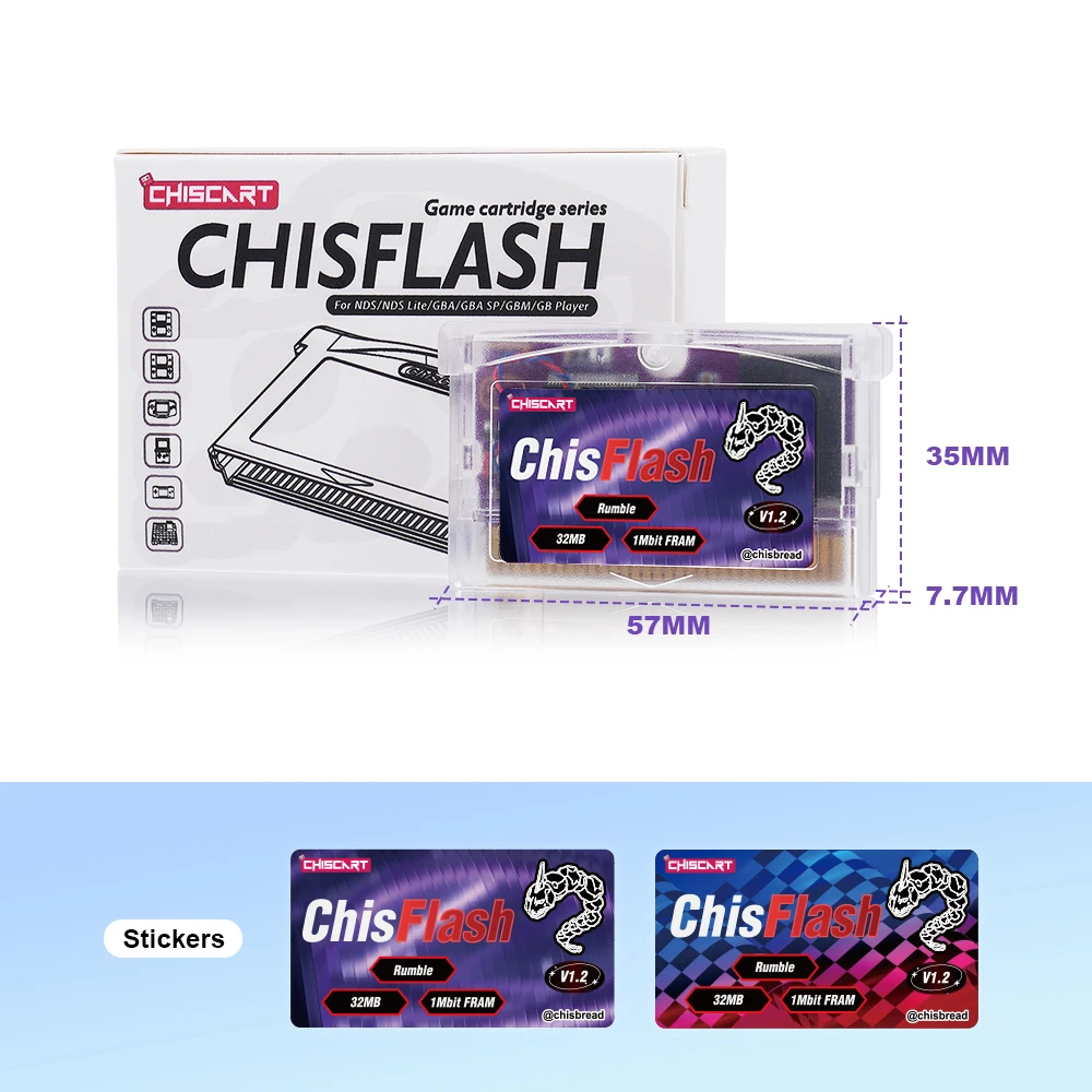 Фото Chiscart ChisFlash V1.2 Rumble — перезаписываемая флеш-карта для GBA, совместимая с GBA, GBA SP, GB Micro, DS, DS Lite и GameBoy Player. №4
