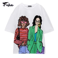 2022 summer girl basic cotton oversized t shirt ladies white casual crew neck short sleeve tops women print fashion clothes