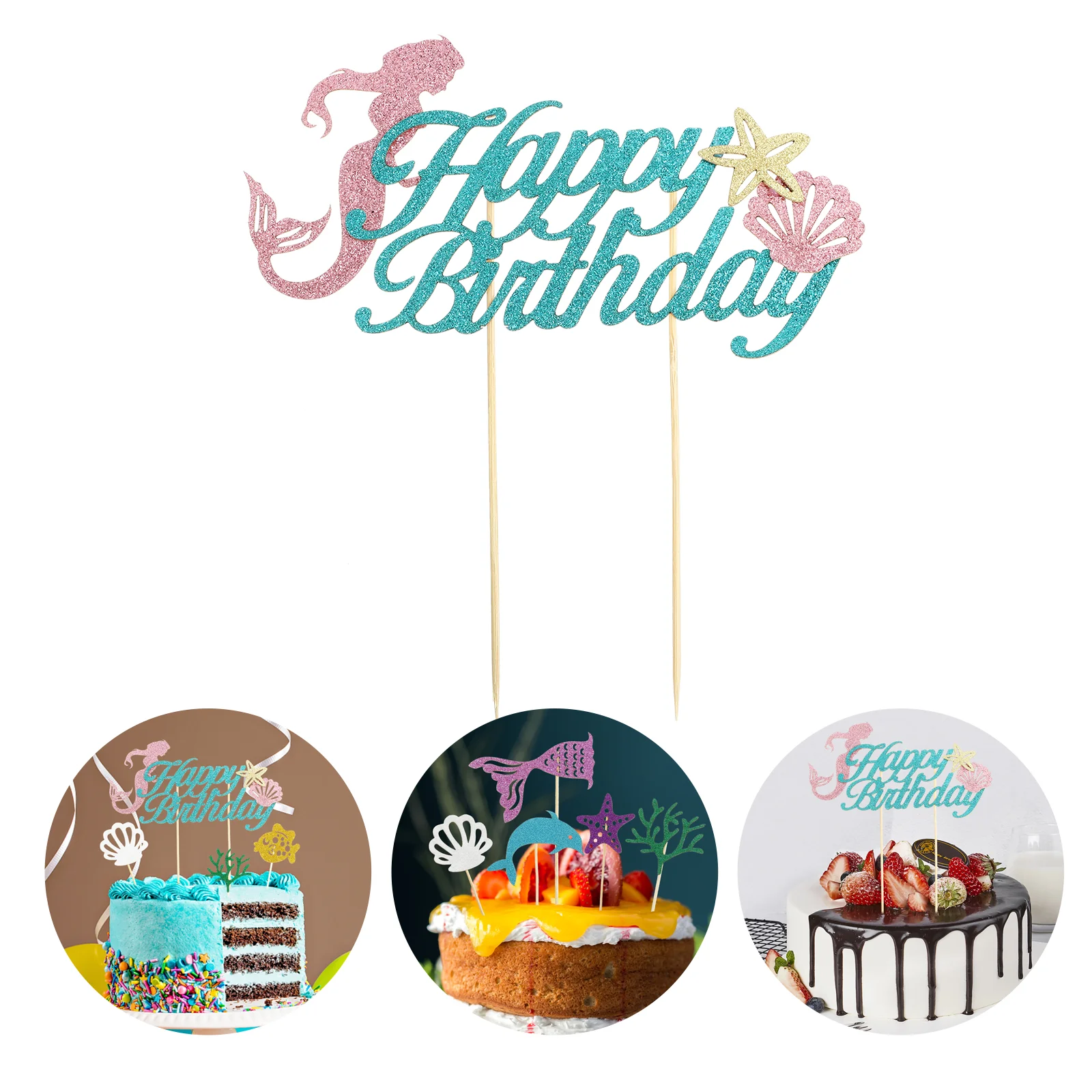 

Sea Partythe Supplies Birthday Cake Mermaid Decorations Diy Cupcake Toppers Decor