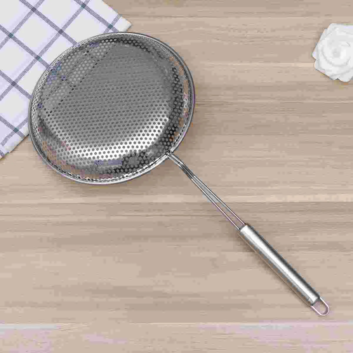 

Mesh Strainer Skimmer Colander Spoon Stainless Steel Ladle Square Handle