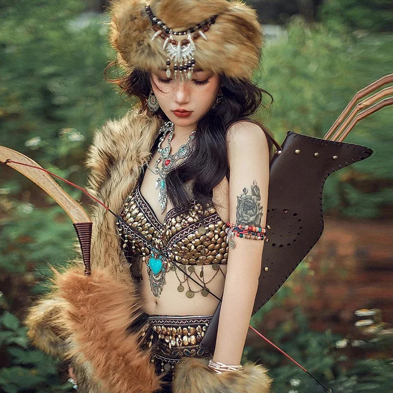 Танцующий живот Индийский Племенной Стиль костюм принцессы Экзотический