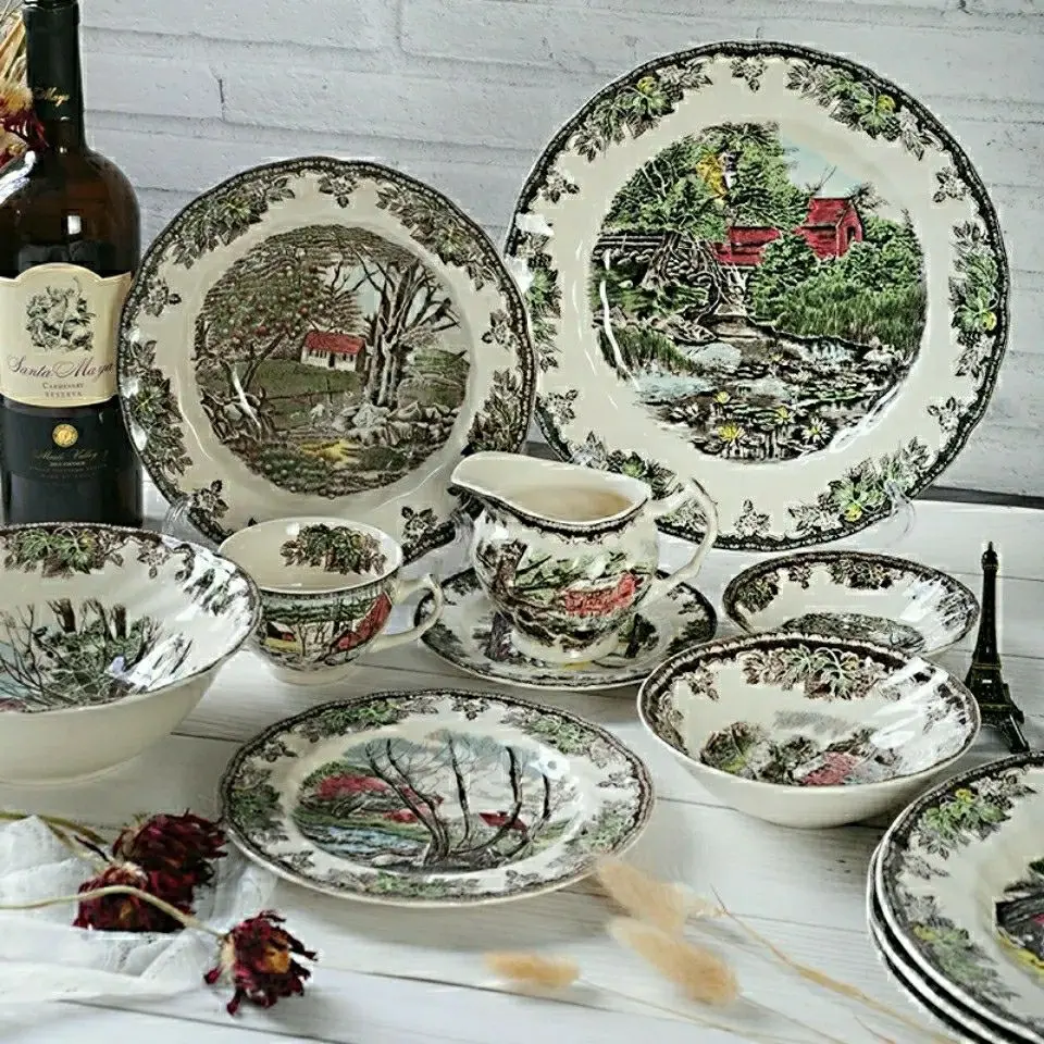 

Export British winter ranch estate series ceramic tableware series vintage tableware