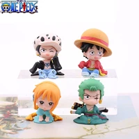 one piece figure cartoon toys luffy roronoa zoro q version model nami anime figures kawaii cute dolls car ornaments kids gifts