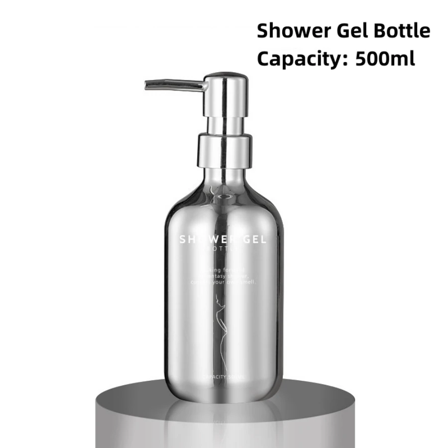 

Серебрянная бутылка для душа 500 мл