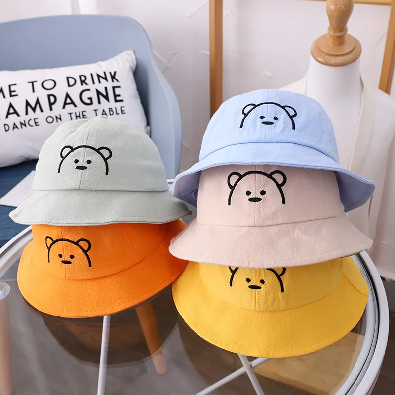 

Bucket Hat 2022 New Spring Summer Animal Embroidery Panama Fisherman Cap Baby Boys Girls Sun Hats Kids Outdoor Caps