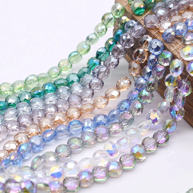 

60pcs/lot Round Nest shape Faceted Clear Crystal Glass Beads Loose Spacer Beads for Jewelry Making DIY Design Bracelet necklace