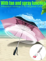 Spray Fan Umbrella Rechargeable Summer Cooling Long Handle with Air Conditioner Anti-UV Sun Umbrella Outdoor Parasol Umbrellas