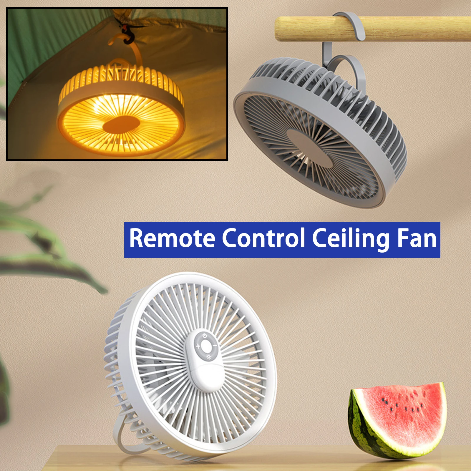 

Потолочный вентилятор с лампой, тихий охлаждающий вентилятор, бытовая люстра с дистанционным управлением для спальни, мини-кондиционер, ве...