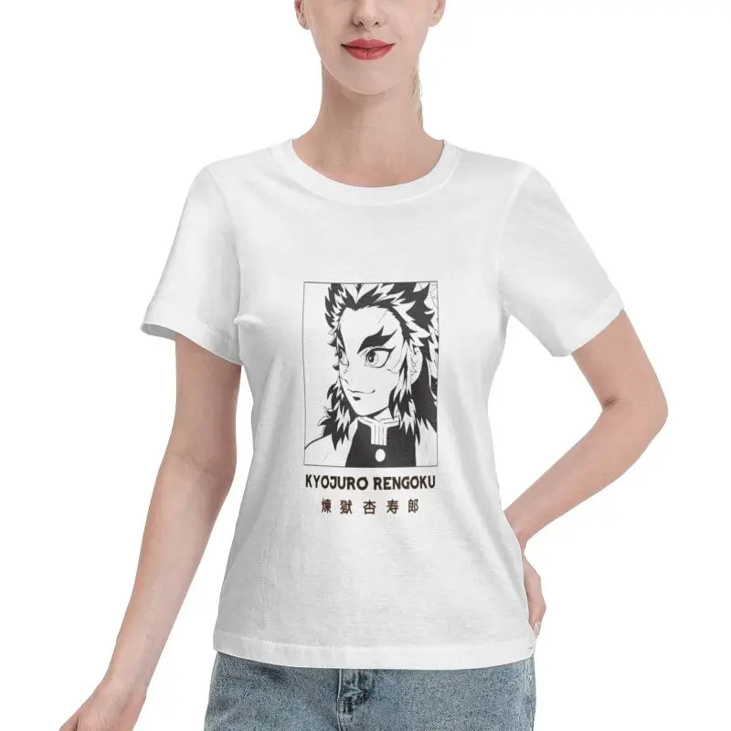

Demon Slayer Graphic Tee Women Anime Cropped O Neck Tee Black Streetwear Short Sleeve Tee Summer Easy Fashion