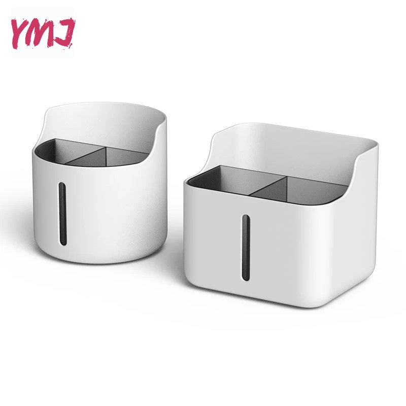 

Desktop Organizer Creative 2 Girds Pen Holder Multifunctional Desk Makeups Pencil Storage Stand Box School Office Stationery