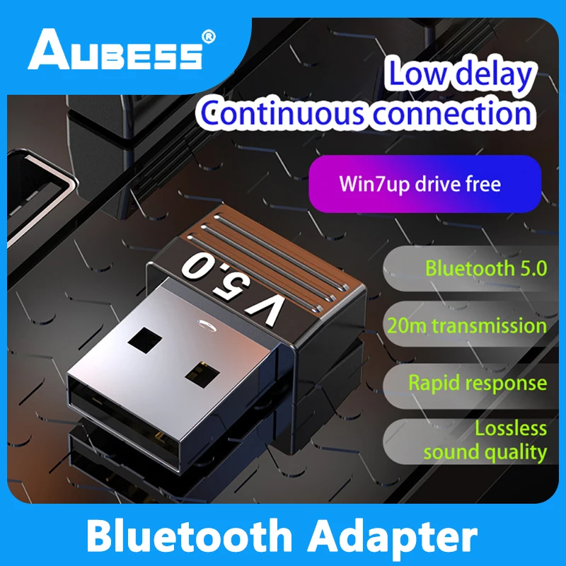 

Wireless USB Bluetooth 5.0 Adapter Data Transmitter Stereo Music Audio Receiver Dongle For PC Headphone Keyboard Speaker Printer