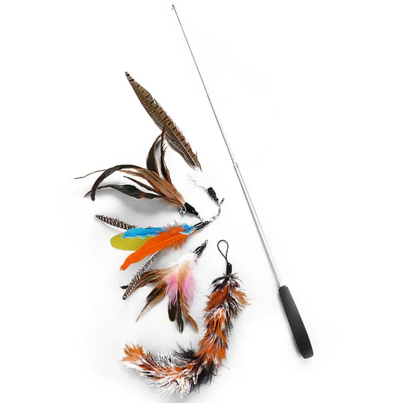 

Retractable Wand & Replacement Feather Teaser Interactive Catcher Teaser Toy