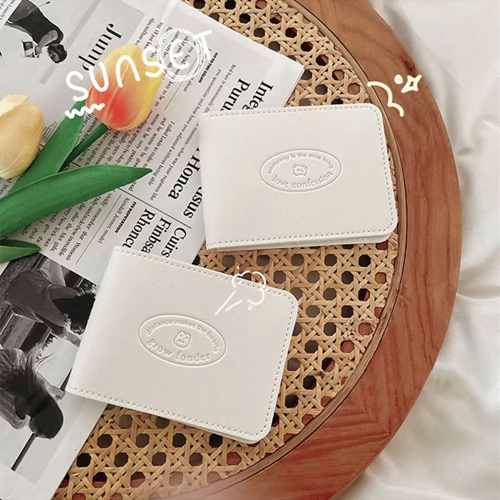 

6 Cards White Color Driver License Holder Pu Leather Cover Car Driving Ultra Thin Business Card Holder ID Pass Folder Wallet