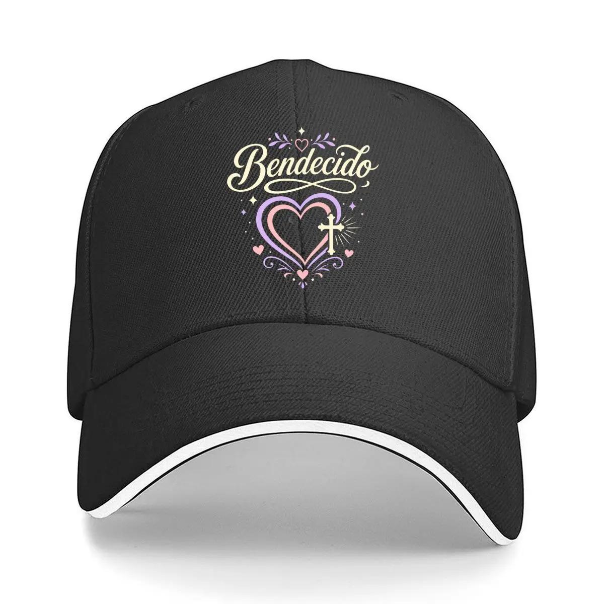 Фото Бейсболка Bendecido Minimal Heart Script Graph, солнцезащитная кепка для занятий спортом на открытом воздухе №1