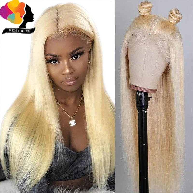 

Honey Blonde Lace Front Wig Peruvian #613 Colored Straight Human Hair Wigs 13X4 Lace Front Human Hair Wigs Pre-Plucked Remy