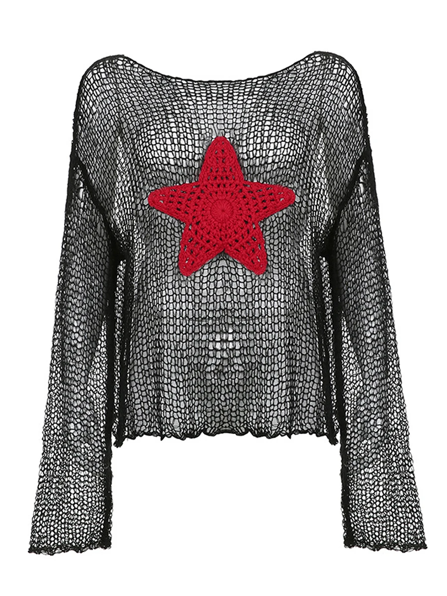 

Женский трикотажный топ с длинным рукавом и круглым вырезом