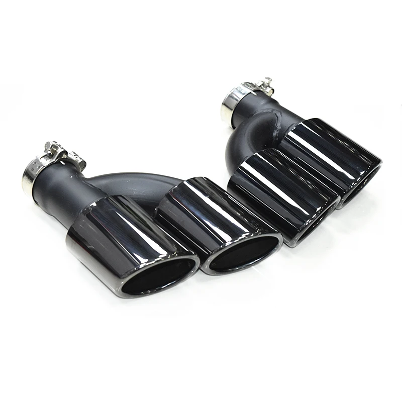 

1 пара четырехвыпускных хвостовых труб для Audi A4 A5 A6 A7, обновление S4 S5 S6 S7, черный глушитель из нержавеющей стали, выхлопная система