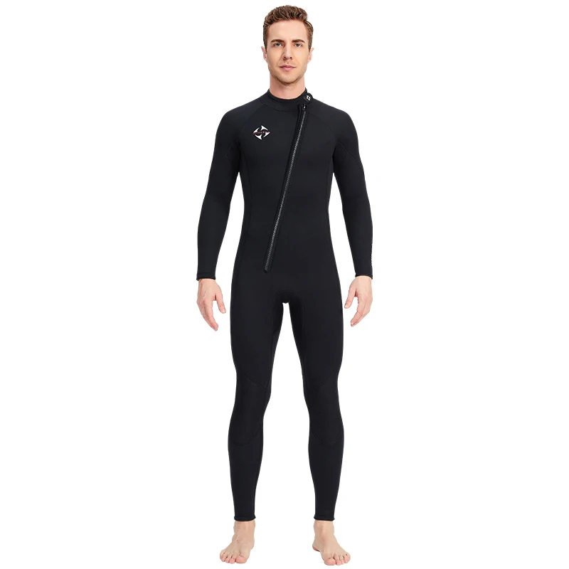 3MM Neoprene Wetsuit Men Front Zipper One-Piece Suits Keep Warm Surf Scuba Diving Suit Fishing Spearfishing Kitesurf WetSuit