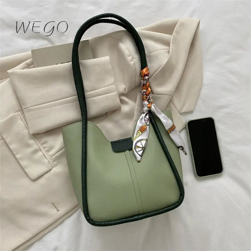

Retro Bucket Handbag Women PU New Fashion Large-capacity Single Shoulder Underarm Bag Simple Commuter Portable Buckets