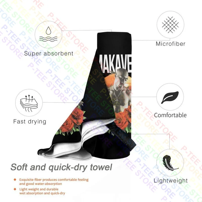 2Pac Makaveli Westcoast быстросохнущее полотенце пляжное для ванной