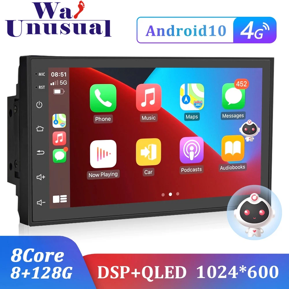 

7" 2 din Android 10.0 Topnavi 8G128G Car Radio GPS Auto Carplay Universal For Volkswagen Nissan Hyundai Toyota Multimedia Player