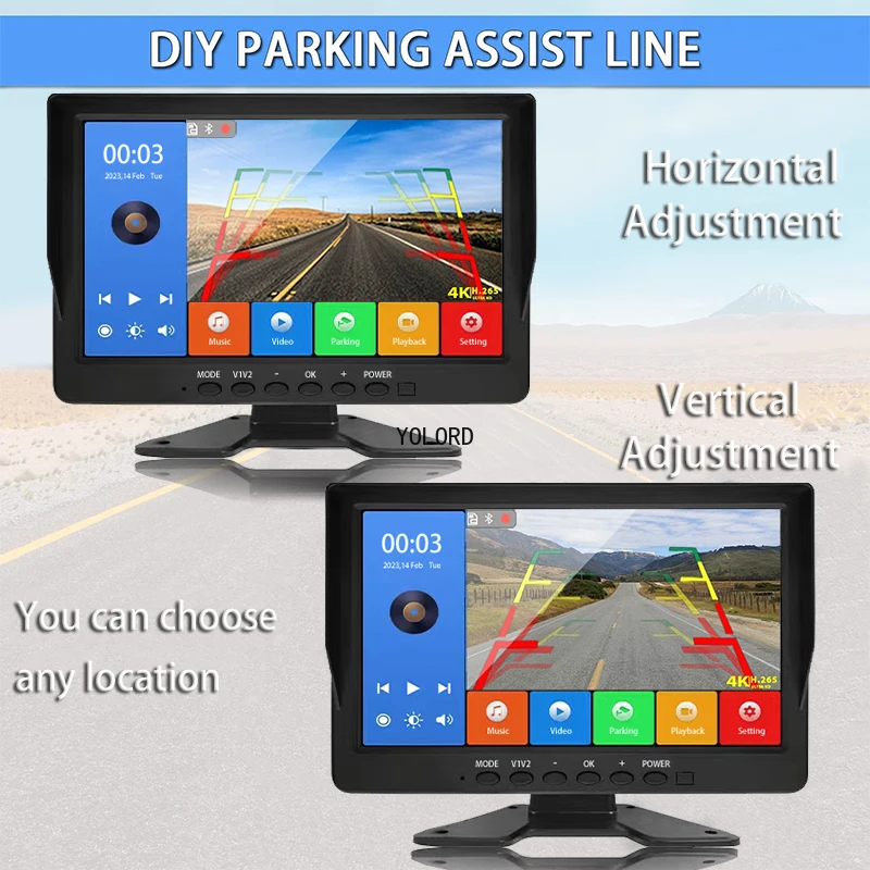 10 1-дюймовый 4-канальный AHD 1080P автомобильная резервная камера MP5 DVR для