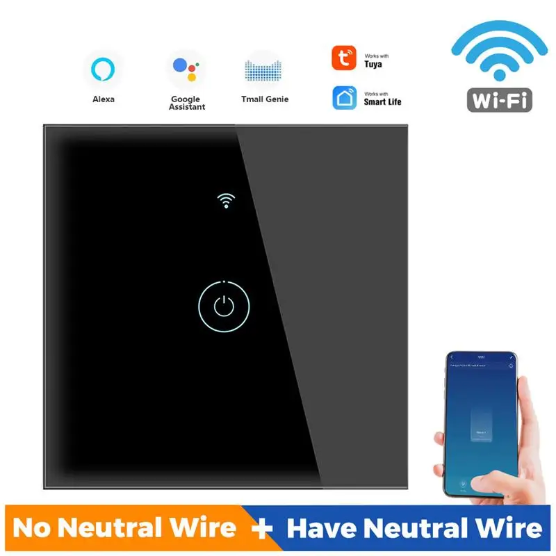 

Умный сенсорный выключатель Tuya с поддержкой Wi-Fi, 110-220 В, 3/4 МГц