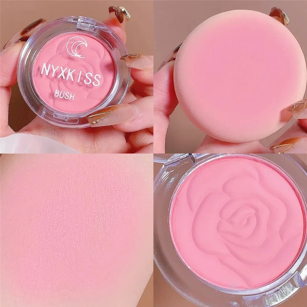 

Embossed Petals Blush Peach Pink Orange Tint Makeup Blush Palette Cheek Contour Rouge Cosmetics Long-lasting Face Brightens