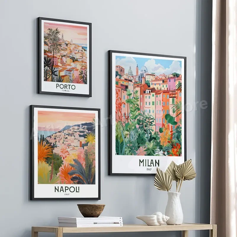 Италия Рим Милан Германия Берлин Нидерланды Амстердам путешествия ретро плакаты