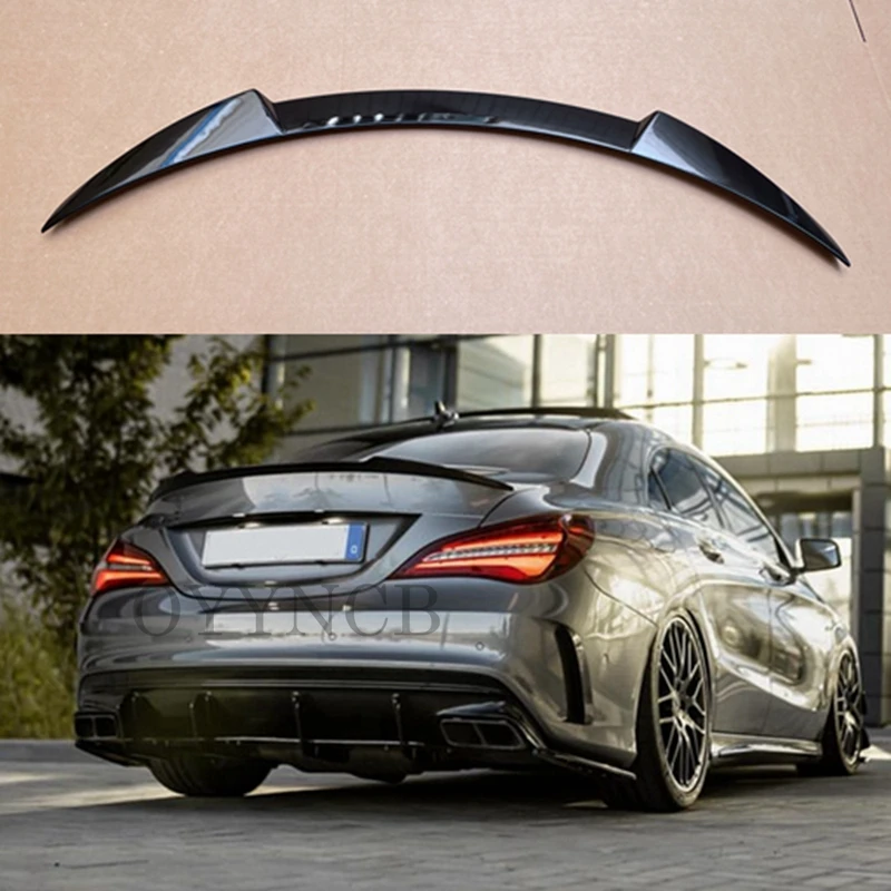 

Для Mercedes-Benz CLA W117 CLA180 CLA200 CLA250 CLA260 CLA45 Глянцевый черный спойлер на заднее крыло багажника 2014- UP