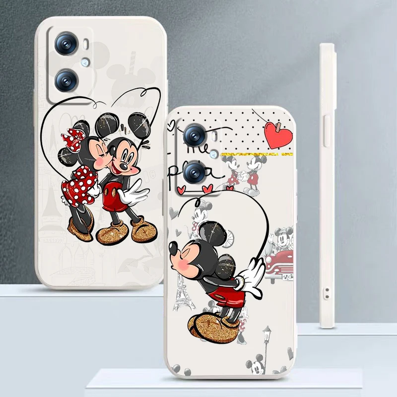

Phone Case For OPPO A96 A94 A93 A77 A76 A74 A72 A57 A53S A16 A9 Find X5 X3 Lite F21 5G Comic Disney Minnie Mickey Liquid Rope