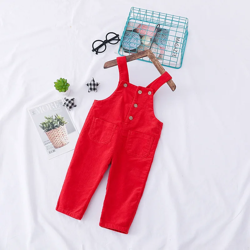 

Baby Rompers 1-4 Years Pants 2019 Corduroy Kids Autumn Korean Thick Suspenders Toddler Jumpsuit Girls Overalls Boys Bib Spring