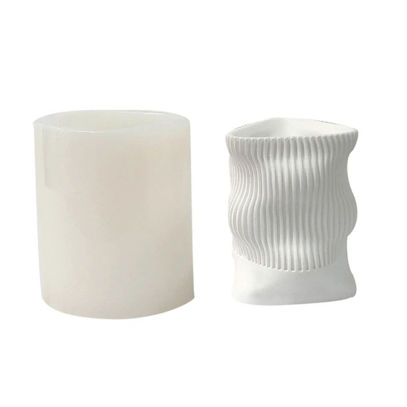 

Держатель для ручек, силиконовая форма для цветочного горшка, контейнер для ручек с узором в виде волн, глиняные формы для хранения бетонного цемента