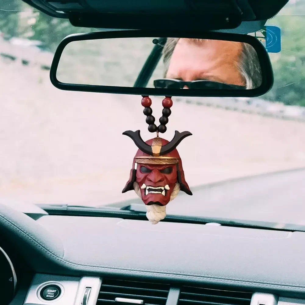 Автомобильный подвесной шлем Oni Samurai украшение для Хэллоуина на зеркало заднего