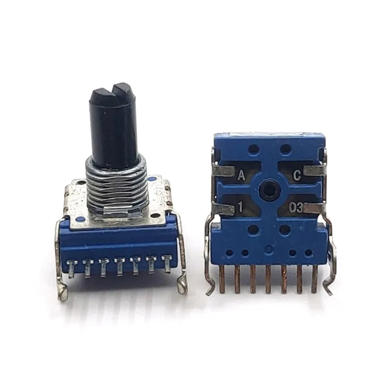 

2PCS RK14 Volume Rotary Duplex 7Pin A10K Shaft Length 15MM Power Amplifier Audio Potentiometer A103 With midpoint
