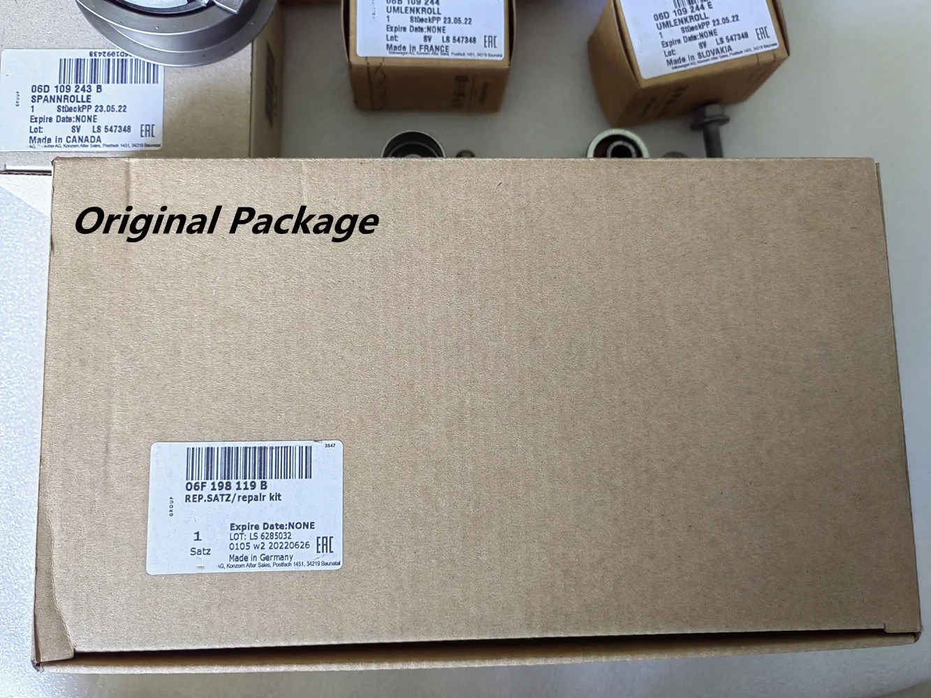 Подлинный 06F 198119 A B для VW Audi BPY BWT MK5 Jetta GTI Passat Eos A4 Seat Skoda 2.0 FSI комплект натяжителя