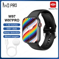 iwo pro original 2022 w97 pro smartwatch series 7 bluetooth call 1 92 inch sports smart watch man women pk x8 w27 pro dt7 max