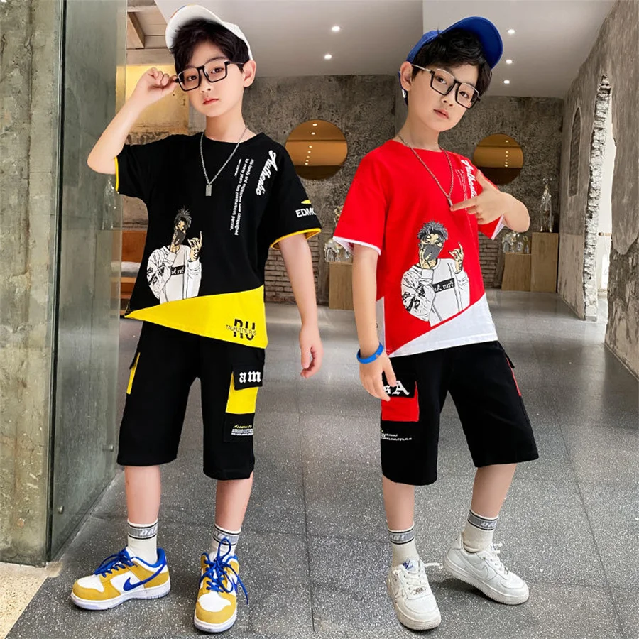 2 шт. футболка и шорты для мальчиков на Возраст 4-12 лет