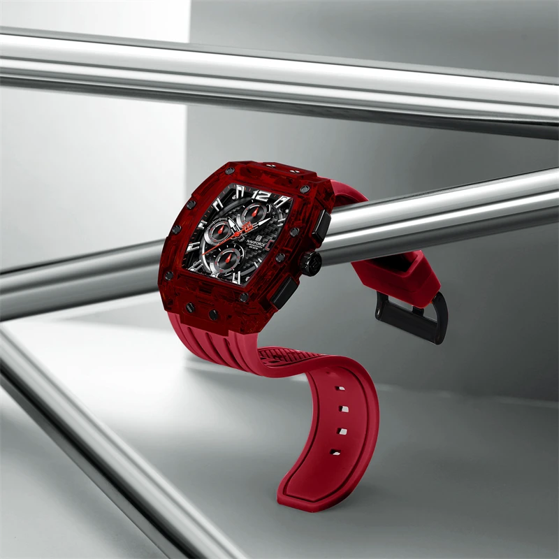 Фото Мужские спортивные часы Naviforce 7105 Fashion Chronograph Multifunction, водонепроницаемые 5ATM, с силиконовым ремешком. №4