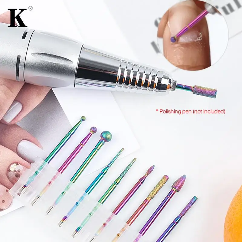 

10PCS Nail Drill Bits Set, Professional Milling Cutters Diamond Cuticle Remover Bits Kit, 3/32" Cutters For Manicure Sander Bits