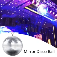 8 inches glass rotating mirror disco ball party light hanging glass mirror glitter ball dj wedding stage party decoration lamp