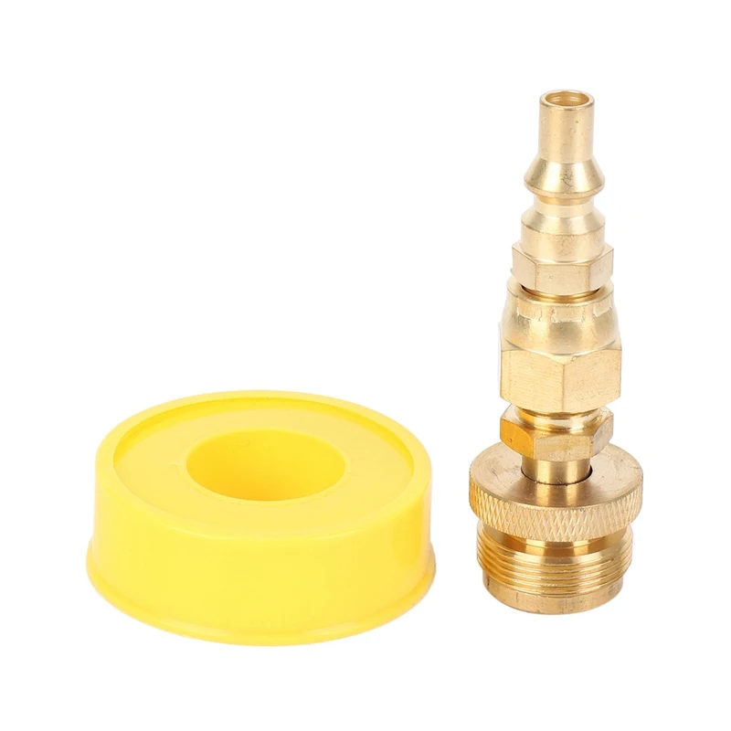 

1LB Propane Regulator Adapter, 1In -20 Male Throwaway Cylinder To 3/8In Male Flare And 1/4In Quick Connect Plug Fitting