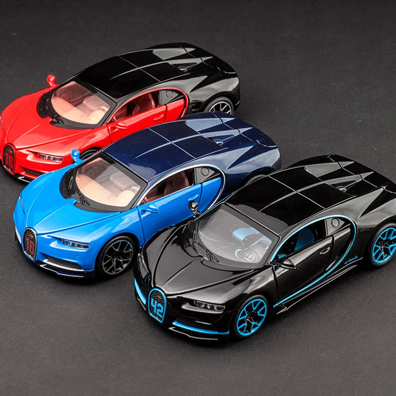 

1:32 Alloy Bugatti Chiron Sports Car Model Diecast Metal Toy Car Model Sound Light Simulation Childrens Gift Vehicles Collection