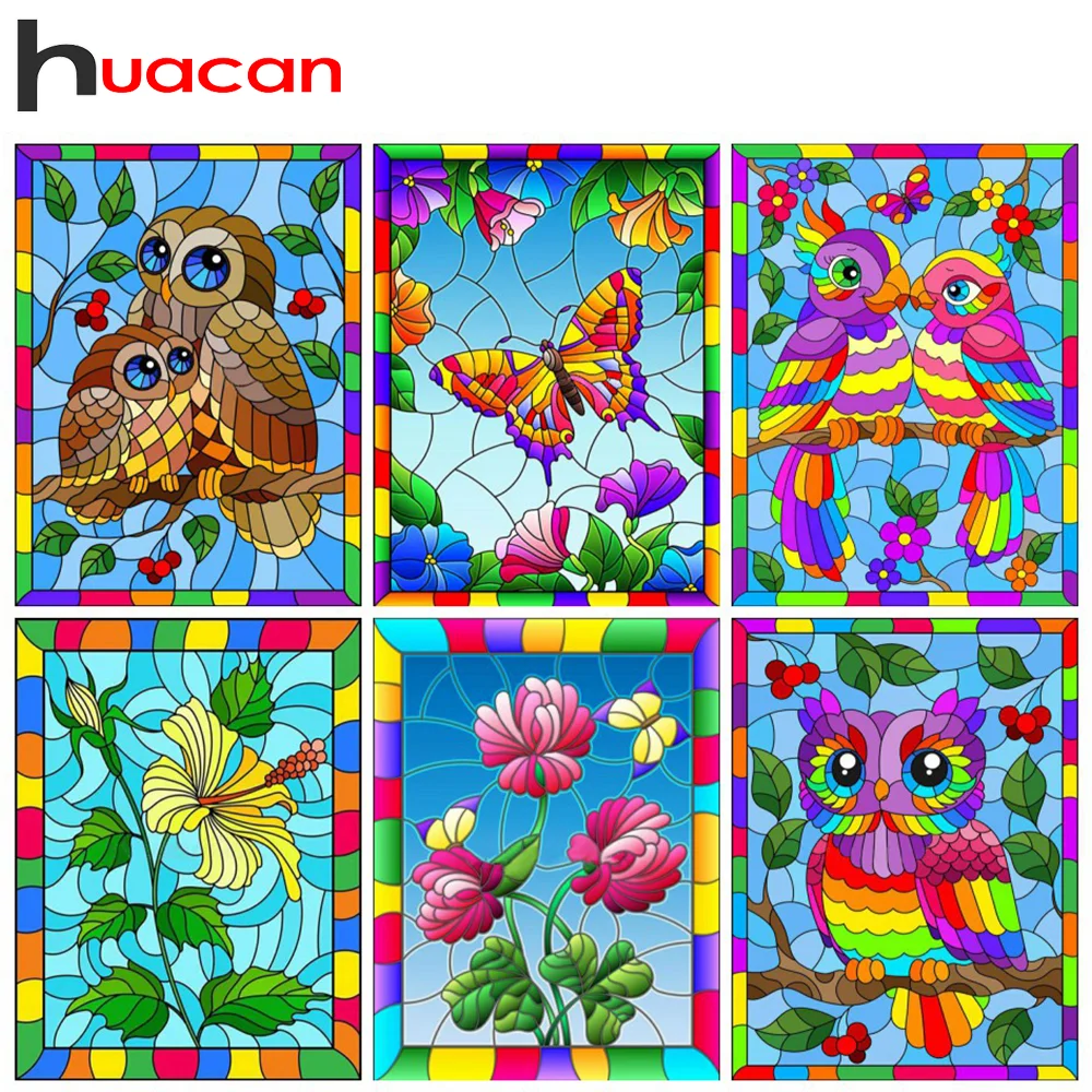 

Алмазная живопись Huacan 5D «сделай сам», животное, Сова, искусственная Цветочная вышивка, полный комплект для украшения стен