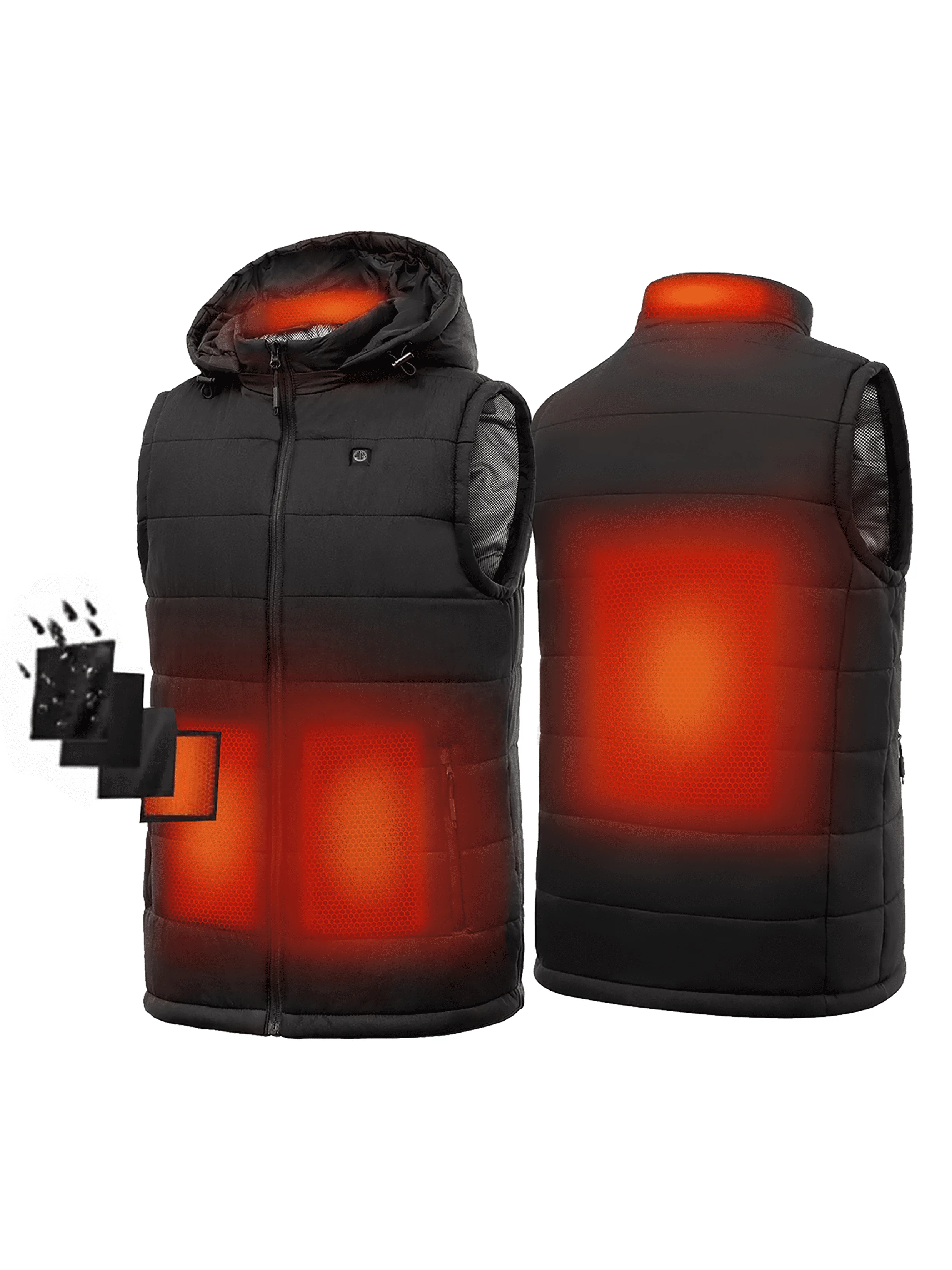 Men's Lightweight Heated Vest Smart  Rechargeable Jacket With Removable Hood (Battery Included)