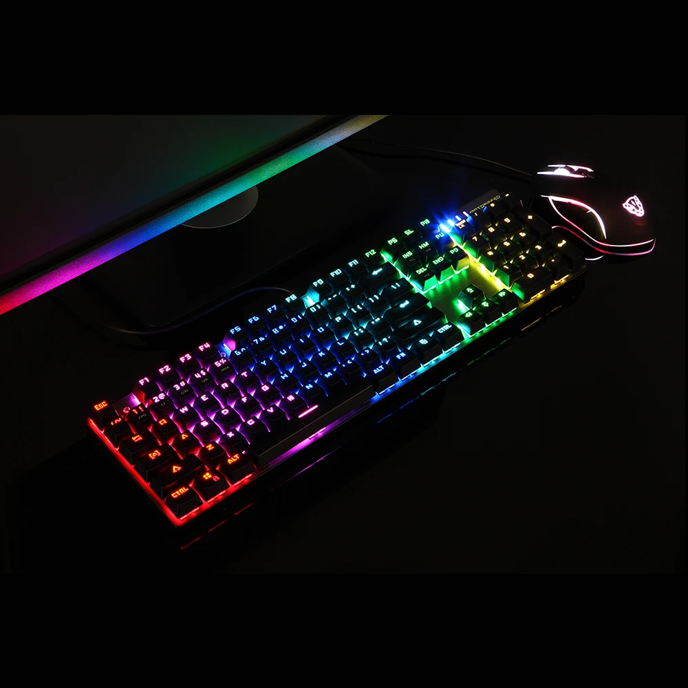 Motospeed CK888 игровая офисная механическая клавиатура с 104 клавишами USB Проводная мышь