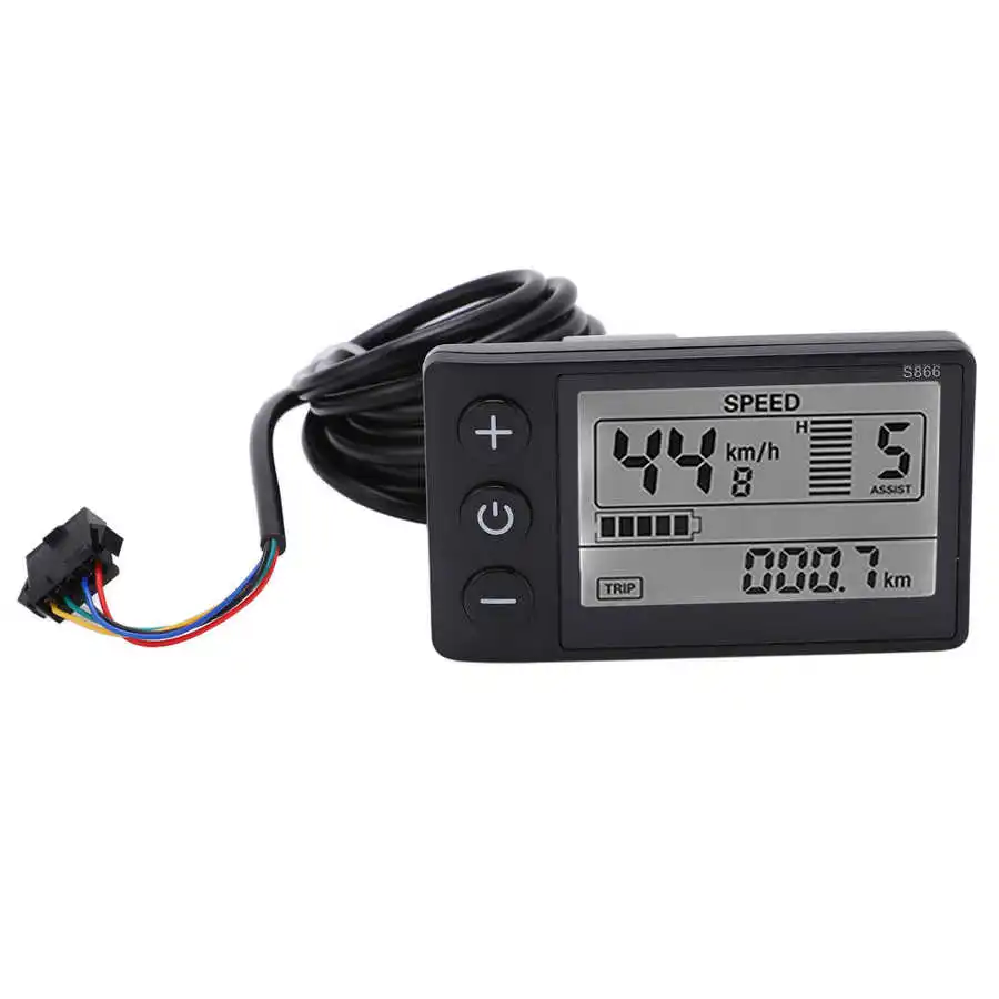 

S866 Electric Bike LCD Display Panel E-bike 24V36V48V LCD Display 22.2mm IP65 SM Plug Electric Bike LCD Display Parts Controller