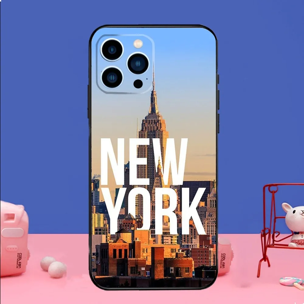 Чехол для телефона NEW YORK Статуя Свободы iPhone 14 13 12 Mini 11 Pro XR X XS MAX 6S 7 8 Plus силиконовый